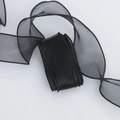 Black wavy organza ribbon for DIY floral headwear and gift wrapping decoration - Black / 4cm x 2.2m