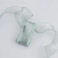 Light mint green organza ribbon with overlocked edges for gift wrapping and DIY crafts - Dark Green / 4cm x 2.2m