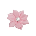 Fiore in nastro di raso rosa con strass di cristallo per accessori capelli fai da te - Rosa