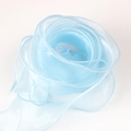 Light blue organza ribbon with wave edges for flower wrapping and DIY crafts - Sky Blue / 4cm x 10yd