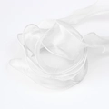 Elegant white 4cm scalloped chiffon ribbon with delicate texture for gift wrapping - White / 6cm x 9m