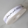 Nastro in organza bianco da 2,5 cm 'Just for you' per confezioni regalo e fiori - JUST Corsivo / Bianco