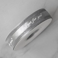 Nastro in chiffon grigio argento 2,5 cm con stampa Just for you per regali - JUST Corsivo / Grigio