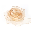 Elegant champagne gold organza flower ribbon accessory with detailed overlock edges - Fishtail Coffee (10 Yards) / 4cm
