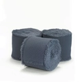 Three-pack of frayed edge chiffon silk ribbons in deep gray-blue for DIY crafts - Dusty Blue (Thin Style 134 [4cm wide 5m long])