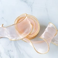 Light pink organza ribbon with elegant gold metallic edge for gift wrapping - Gold Edge Pink (6 Yards) / 4cm