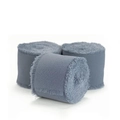Three-roll set of dusty blue chiffon silk ribbons with frayed edges for wedding decor - Smoke Gray (Thin Style 155 [4cm wide 5m long])