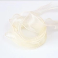 Light yellow translucent wavy organza ribbon for DIY gift wrapping and floral decor - Champagne / 4cm x 10m