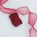 Combination of deep red velvet and sheer organza ribbons for DIY floral crafts - Burgundy / 4cm x 2.2m