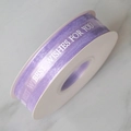 Purple snow chiffon ribbon for gift wrapping with white Best Wishes For You printing - BEST Serif / Purple