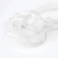 White semi-transparent wavy fish tail organza ribbon for DIY crafts and gift wrapping - White / 4cm x 10yd