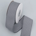 4cm black and white houndstooth ribbon roll for DIY bows and floral packaging - Black Houndstooth / 4cm