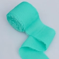 Frayed edge turquoise chiffon ribbon for wedding bouquets and handmade gift wrapping - Turquoise (Thin Style 16# [4cm wide 5m long])