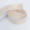 Polyester striped ribbon in white and champagne gold for gift wrapping and DIY crafts - 2.5cm Wide / Camel