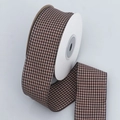 Pink and black houndstooth pattern ribbon roll for DIY crafts and hair accessories - Coffee Houndstooth / 4cm