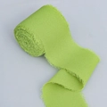 Frayed edge chiffon silk ribbon in light green for wedding bouquet and gift wrapping - Fruit Green (Thin Style 6# [4cm wide 5m long])
