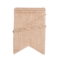 Rustic burlap swallowtail pennant banner with natural jute twine for wedding party decor - 13x18cm Single