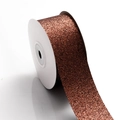 Sparkling dark brown glitter ribbon roll for DIY crafts and gift wrapping - 4cm Wide / Coffee