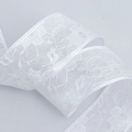 Elegante cinta de encaje blanco de 4cm con motivo floral para envolver regalos y manualidades - Blanco / 4cm Ancho * 10 Yardas Largo