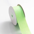 Fluorescent green glitter ribbon on white spool for DIY hair bows and gift wrapping - 4cm Wide / Light Green