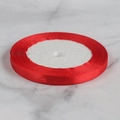 Vibrant red satin ribbon roll for gift wrapping and wedding decor with glossy finish - 1cm x 22m