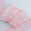 Cinta de encaje rosa macaron de 4cm de ancho con motivos florales para envolver regalos - Rosa / 4cm Ancho * 10 Yardas Largo