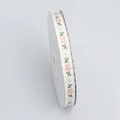 White embroidered ribbon with pink floral patterns on a spool for DIY craft projects - 1# Off White 1cm Width x 9m