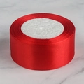 Luxurious wide crimson red satin ribbon roll for gift wrapping and wedding decor - 4cm x 22m