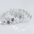 Silver star-shaped polyester ribbon with metallic finish for wedding and gift packaging - Silver Star Style