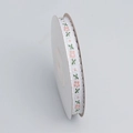 White embroidered ribbon roll with pink flowers and green patterns for DIY crafts - 2# Bleached White 1cm Width x 9m