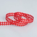Roll of decorative red heart-shaped polyester ribbon with laser-cut hollow design - Double Layer Heart Style