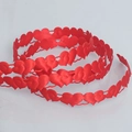 Vibrant red heart-shaped polyester ribbon for wedding gift wrapping and DIY crafts - Interlocking Hearts Style
