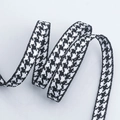 Classic black and white houndstooth woven ribbon roll for DIY bows and hair accessories - Black and White (1cm Wide)
