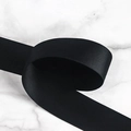 Ruban de satin noir élégant en polyester pour emballage cadeau DIY et décoration florale - Largeur Large / Noir