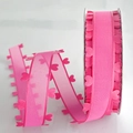 2.5cm vibrant pink heart-shaped laser cut ribbon for DIY crafts and gift wrapping - Standard Width Style / Rose Red
