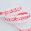 Weißes 3cm Hohlspitzenband mit rotem Satinband für Geschenkverpackungen und Schleifen - Rot (3cm Breit x 10 Yards Lang)