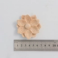 Handmade 6cm natural burlap rose flower with layered petals for rustic DIY Christmas decor - Burlap Double Layer Flower