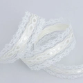 Weißes hohles Spitzenband für Geschenkverpackungen und DIY-Hochzeitsdeko, Blumenmuster - Champagner (3cm Breit x 10 Yards Lang)
