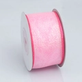 Pink glitter ribbon roll with shimmering texture for DIY hair bows and gift wrapping - 4cm Wide / Rose Red
