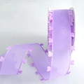 Ruban cœur violet transparent sur bobine pour emballages cadeaux et loisirs créatifs - Modèle élargi / Violet