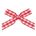 Rood-wit geblokte strik van geweven stoffen lint voor lingerie accessoires - Rood