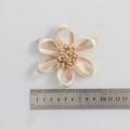 Handmade 75mm burlap rose flower in cream and natural jute stripes for DIY decor - Hexagonal Rope Stamen Jute Flower