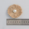 Handmade burlap flower with white faux pearl center for rustic DIY Christmas decor - Perfect Round Rope Pearl Decor
