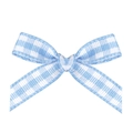Blauw en wit geruite gingham stoffen strik decoratie accessoire voor kleding - Hemelsblauw