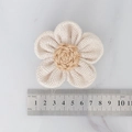 5.5cm handmade linen rose flower in beige for Christmas DIY craft and gift decoration - White Five-Petal Burlap Rope Flower