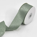 Sage green velvet ribbon on spool for gift wrapping and DIY crafts hair accessories - Wide Width / Dark Green