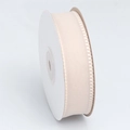 Beige snow yarn ribbon with beaded lace edges on a roll for gift wrapping and DIY crafts - 2.5cm Wide / Champagne