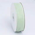 Spool of light green organza ribbon with delicate beaded edges for gift wrapping - 2.5cm Wide / Green