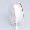 Off-white ruffled edge satin ribbon roll for DIY crafts and gift packaging - Wide Style / Champagne