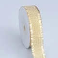 Goldenes Fransenband aus Metall auf Rolle für Geschenkverpackungen und Bastelarbeiten - Standardrolle / Gold